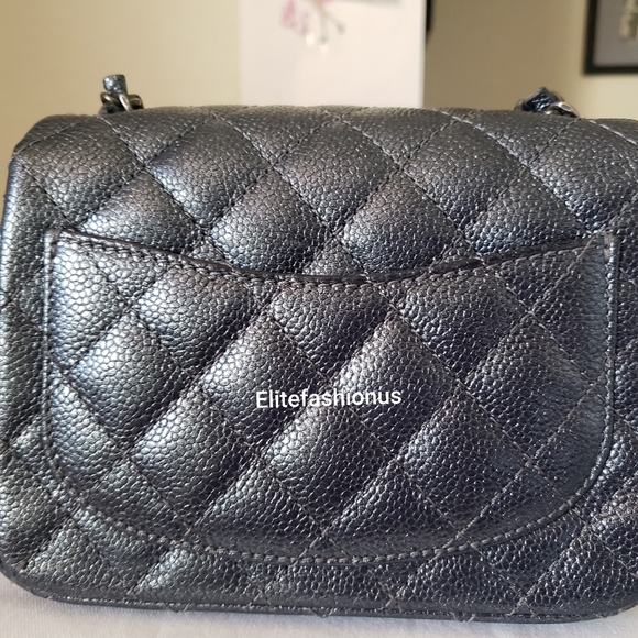 Chanel classic mini square iridescent grey bag - Picture 7 of 12